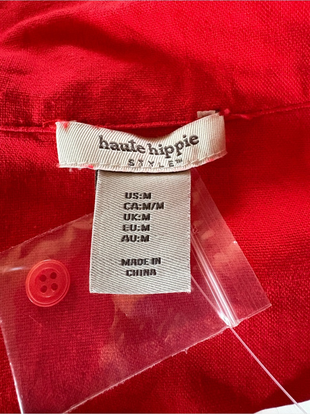Haute Hippie Vibrant Red Button-Front Midi Dress - Picture 2 of 3